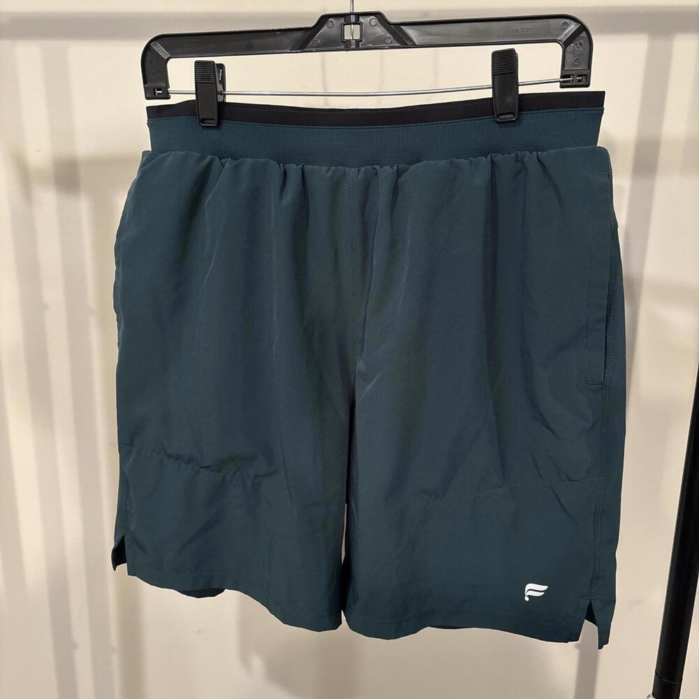 Fabletics Green 7" Training Shorts Men’s XL Gym Lined Pocket Activewear